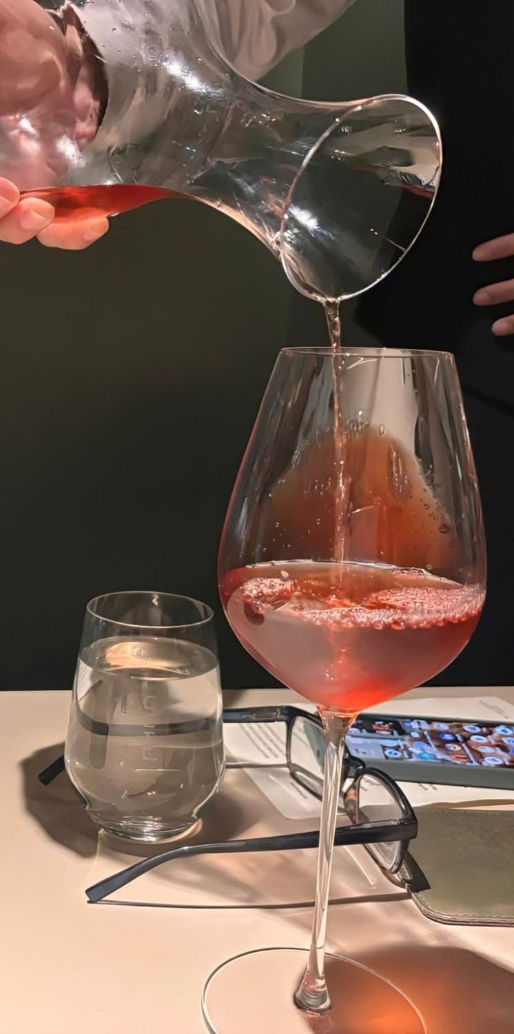 Pouring wine into a glass